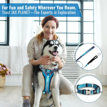 No-Pull Dog Harness with Handle - Escape Proof, Anti-Pulling, Grip Control, Multi-Angle Reflective for Safe Walks & Training, Easy on & Off, Metal Buckle–Pet Harness, Medium/Large Dogs- H3- Black