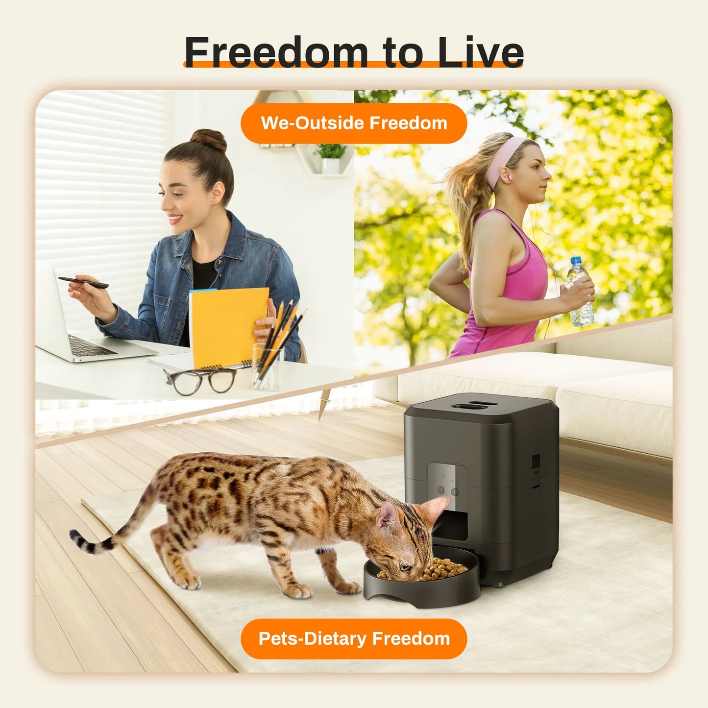 HEYBO 2L Intelligent Pet Feeder Automatically Feeds Pets