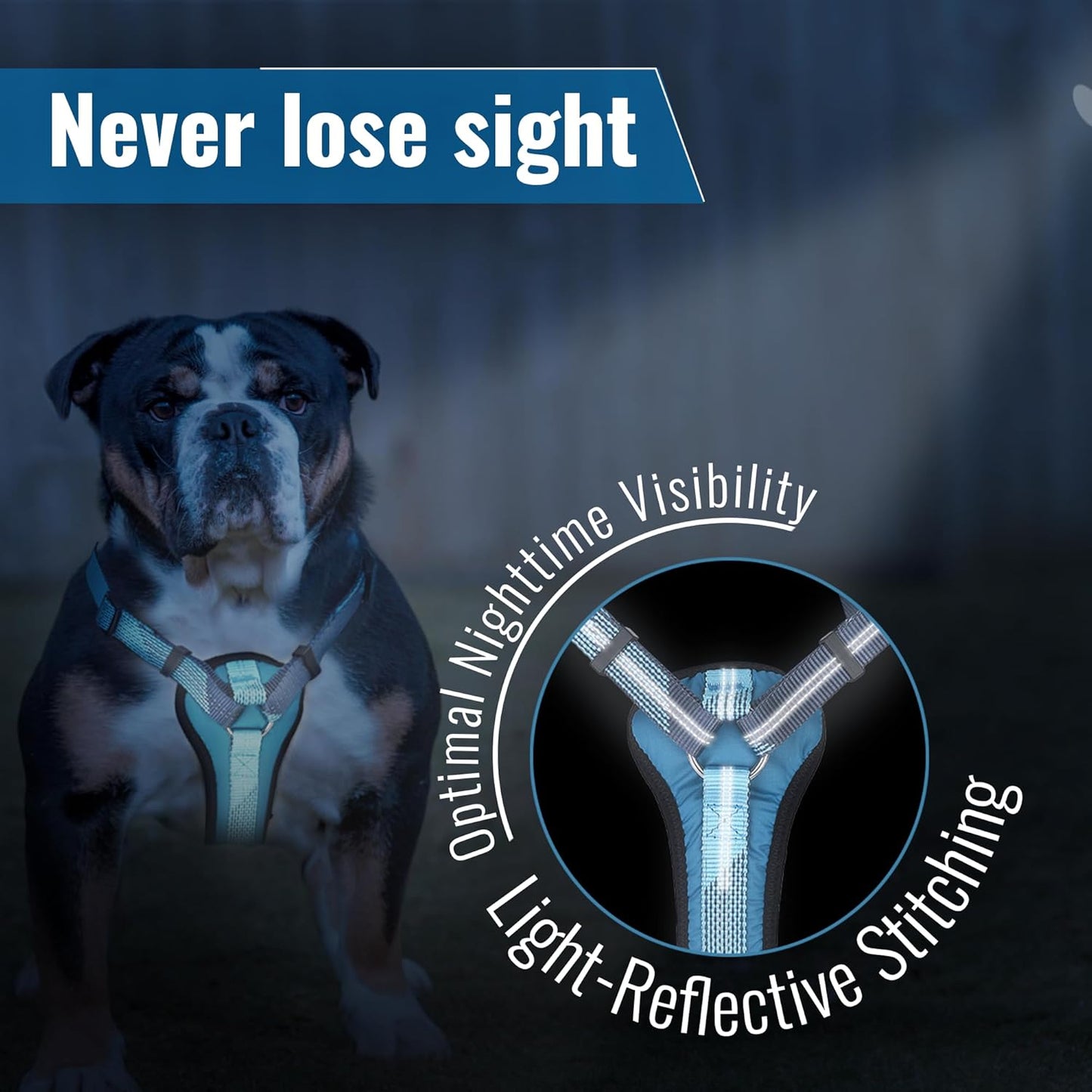 No-Pull Dog Harness with Handle - Escape Proof, Anti-Pulling, Grip Control, Multi-Angle Reflective for Safe Walks & Training, Easy on & Off, Metal Buckle–Pet Harness, Medium/Large Dogs- H3- Black